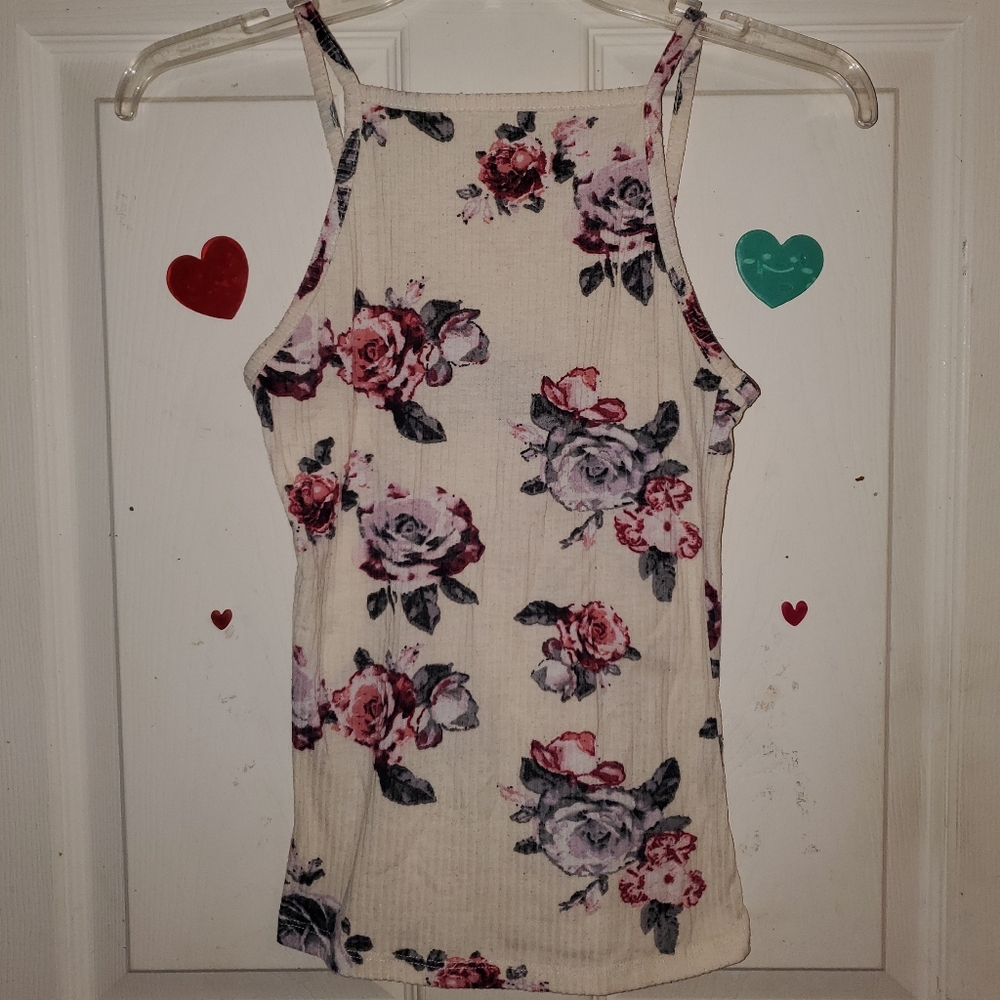 5 for $25 | Rue21 Ribbed Floral High Neck Tank Top